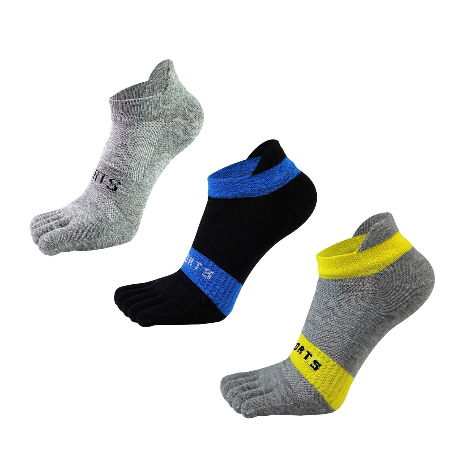 Mens 3Pack Low Cut Toe Socks Split-Toe Design Cotton Gym Yoga Socks ...