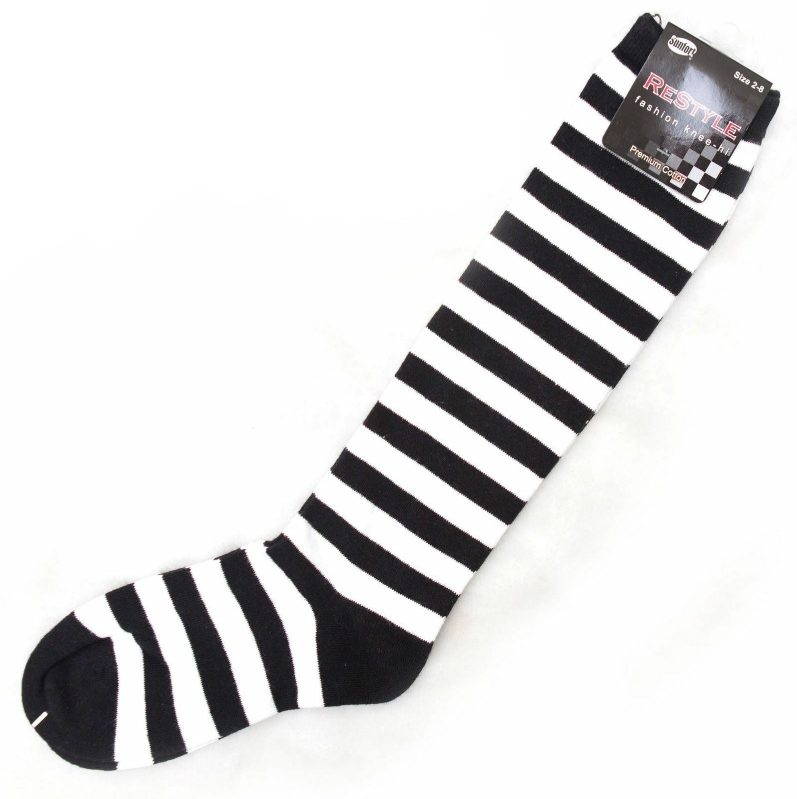 black and white striped socks kids