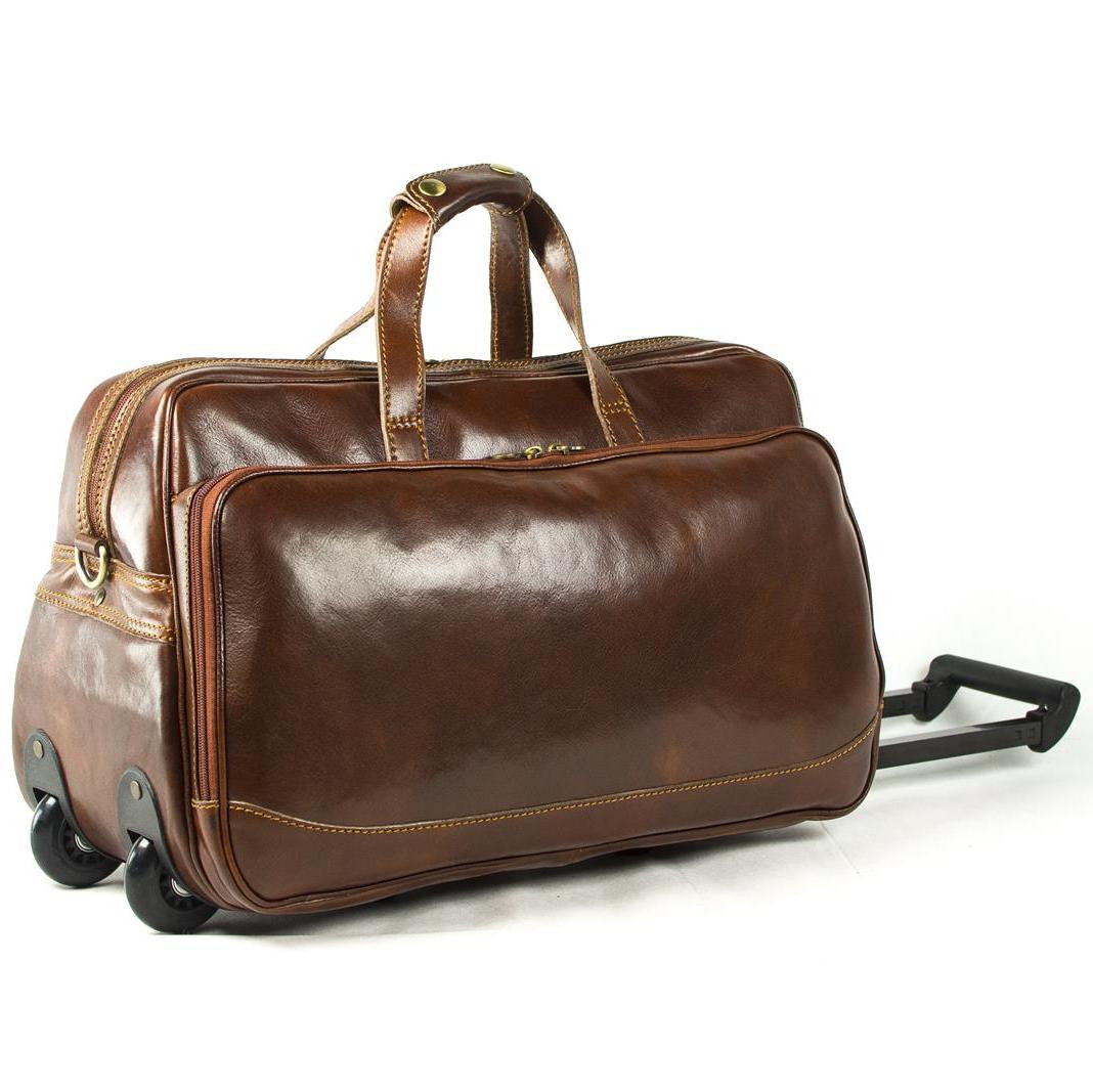 leather rolling carry on luggage