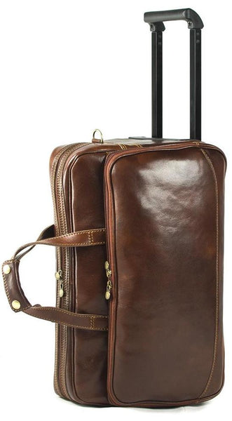Genuine Italian Leather Rolling Travel Bag / Holdall - Rivello Leather