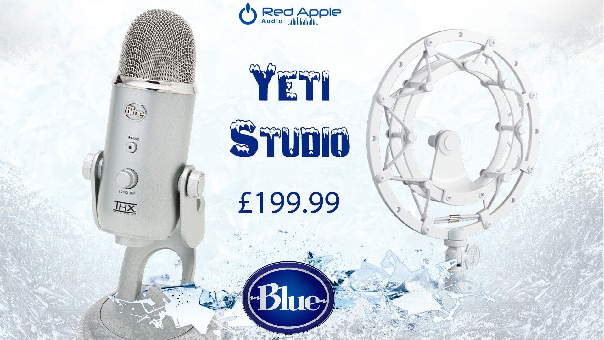 Blue Yeti Microphone Shock Mount Bundle Red Apple Audio