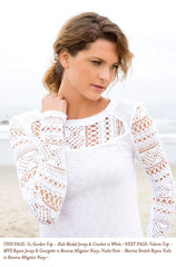 THIS PAGE: Yu Garden Top - Slub Modal Jersey & Crochet in White