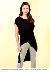 Style 12617, Orlando Top, Rayon Jersey in Black; Style 21740, Adelle Crop Legging, Summer Twill in Rural Pigment