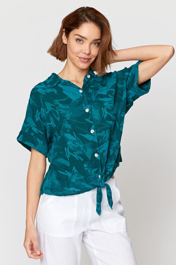 Wednesday's Girl crop hawaiian shirt