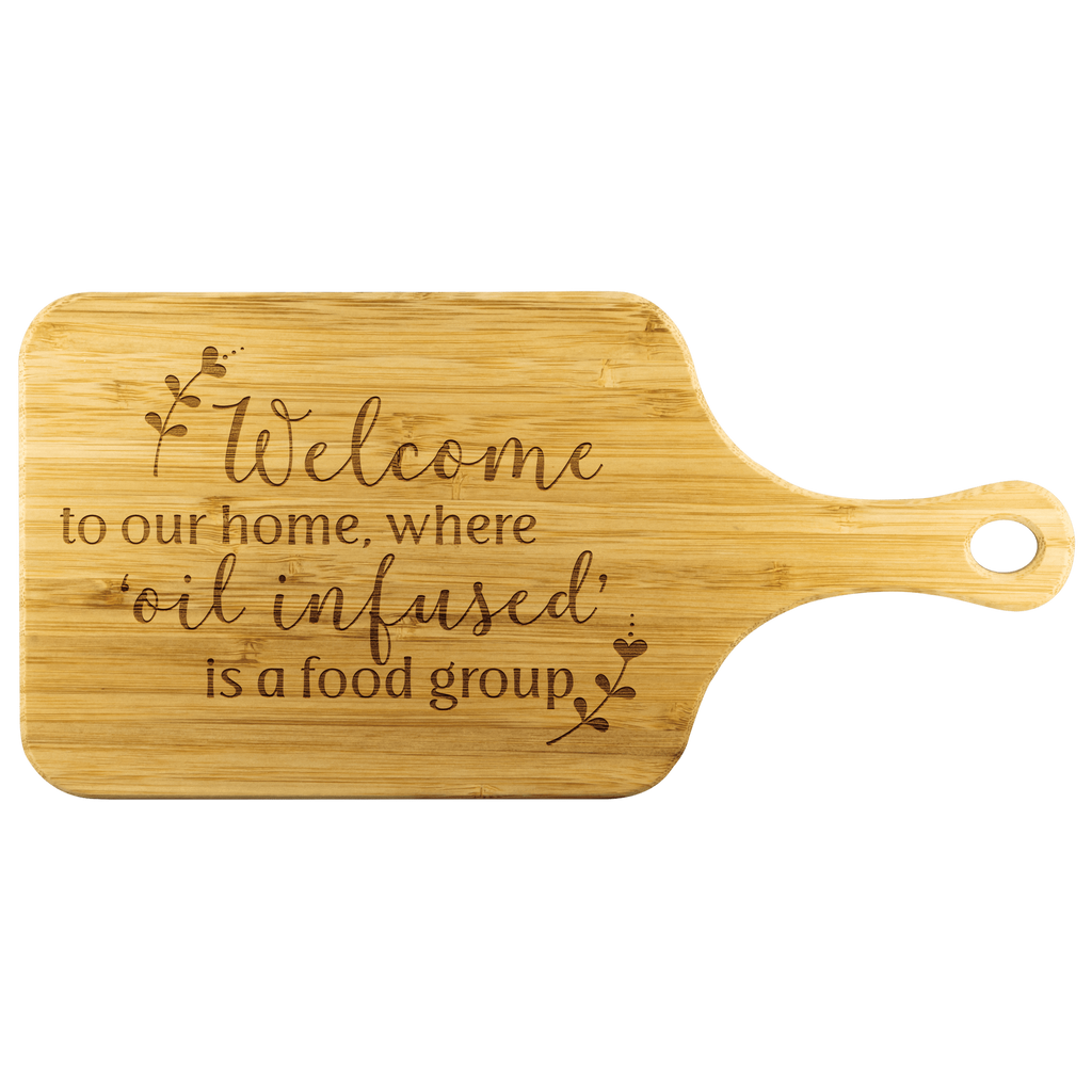 Bamboo Wood Cutting Board (with Handle) - Welcome to our home, where '