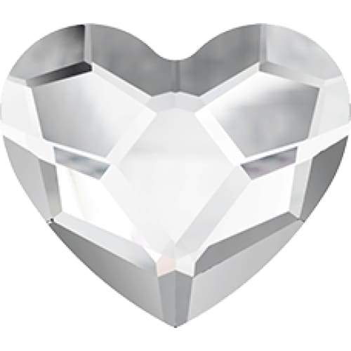 2808 Swarovski Heart Crystal Clear Flatback