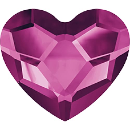 2808 Swarovski Heart Fuchsia Flatback