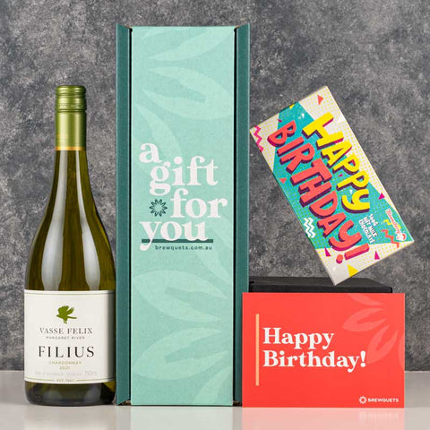 Birthday Chardonnay Wine Bottle Hamper