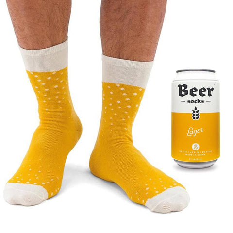 Beer Can Socks Yellow
