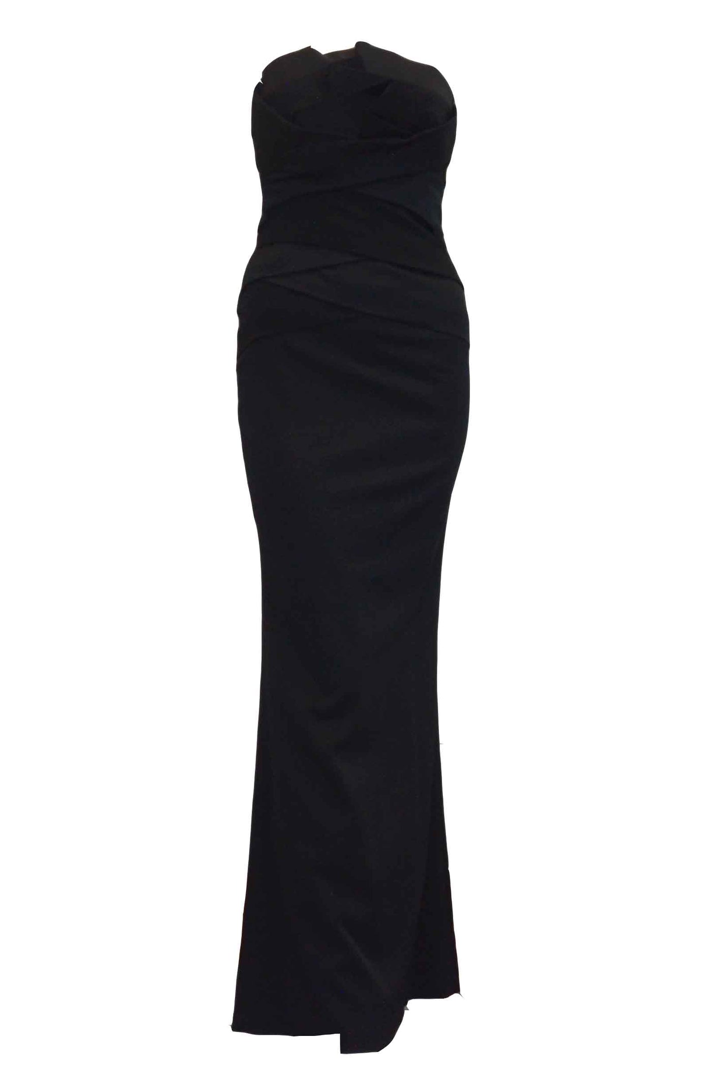 Coast London - Black Strapless Pleated Long Dress – Dresscodes