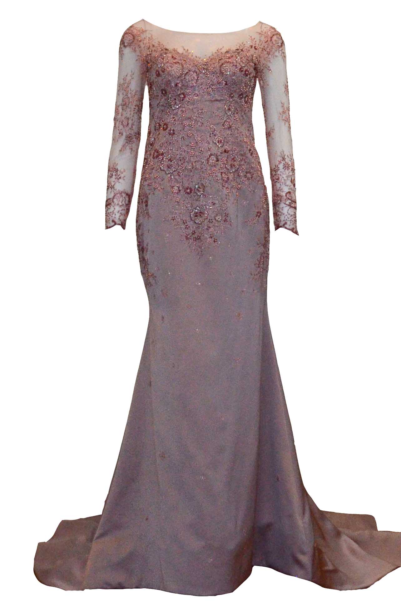 evening gown with sleeves
