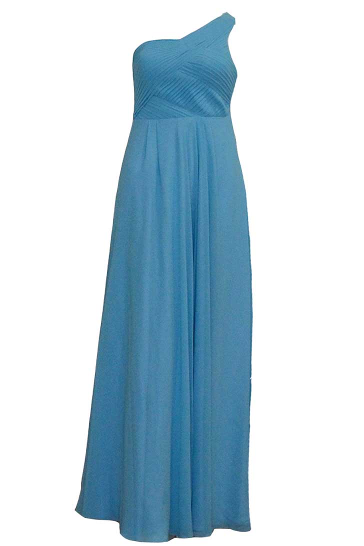 blue dress one shoulder