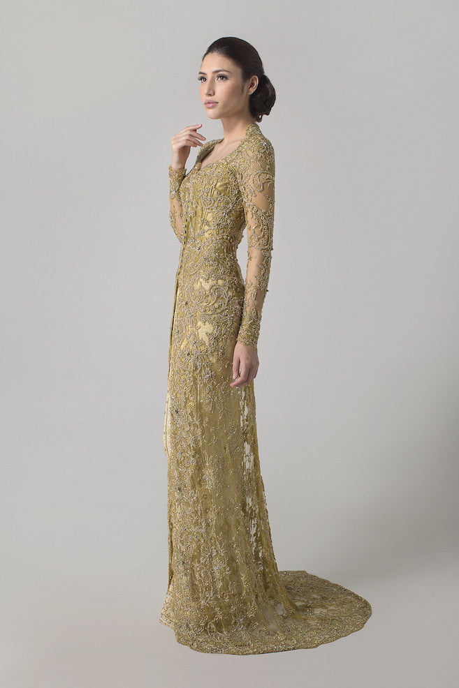 VERA KEBAYA Golden Tenun Kebaya Wedding Gown – Dresscodes