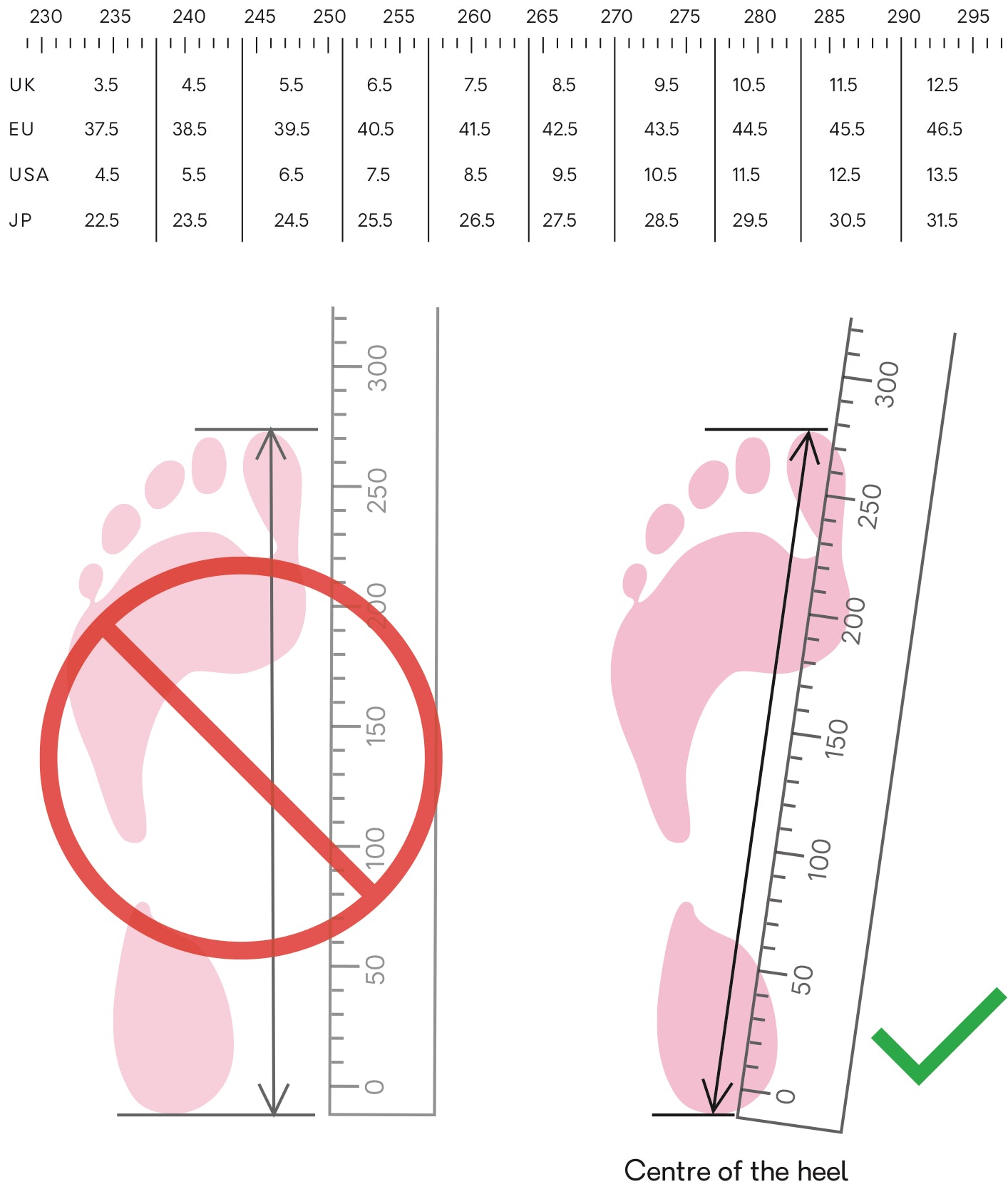 footwear sizes chart