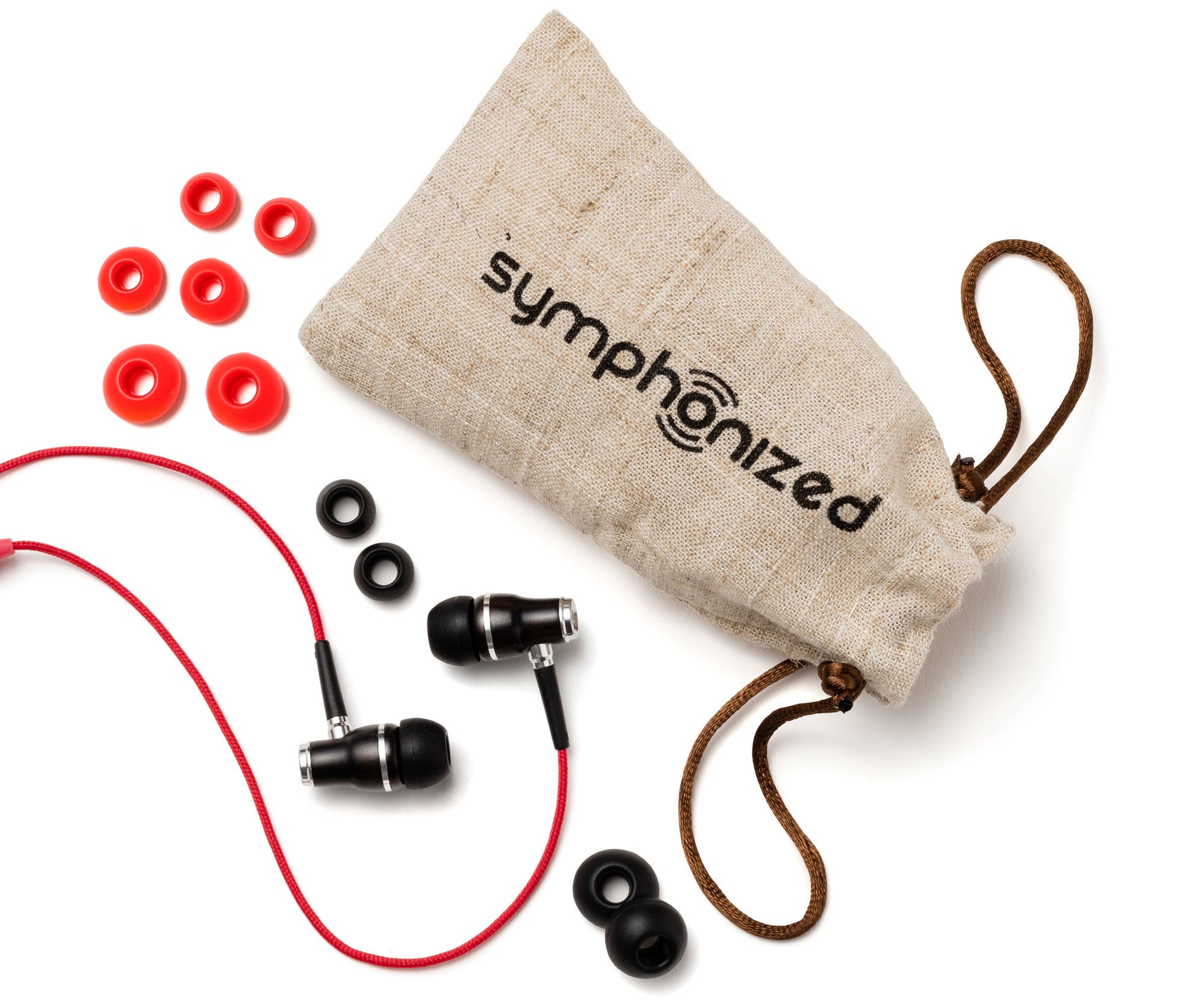 Wood Earbuds Red