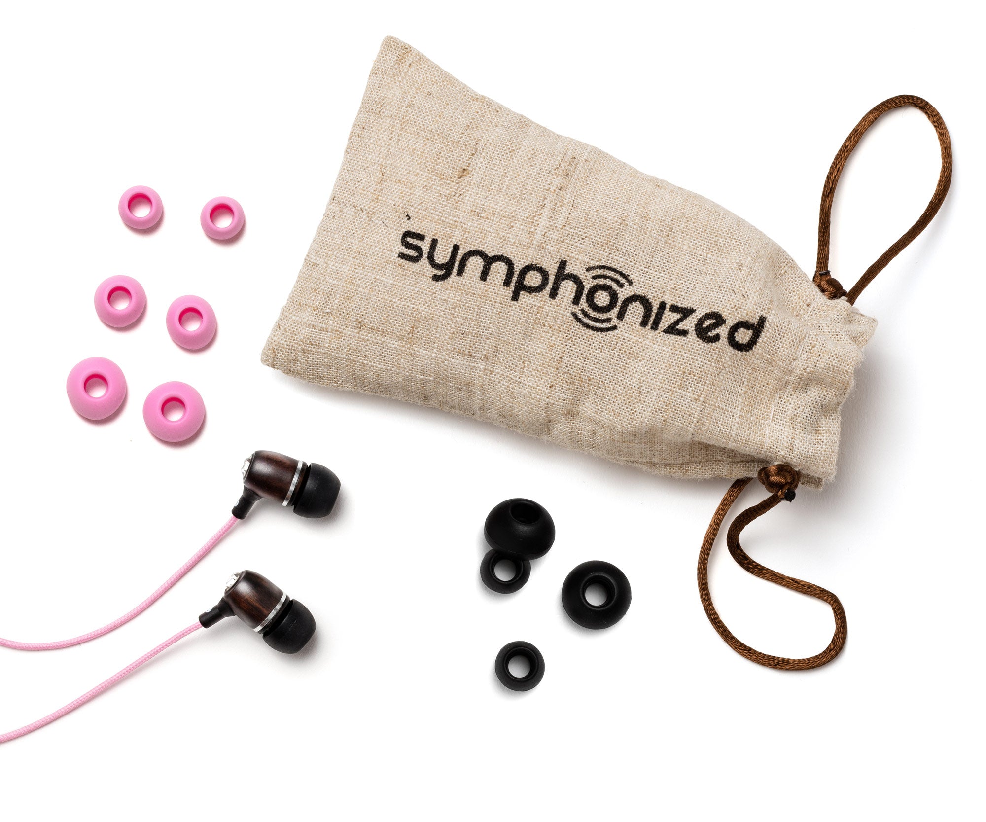 NRG Bling In-Ear Wood Headphones - Pink