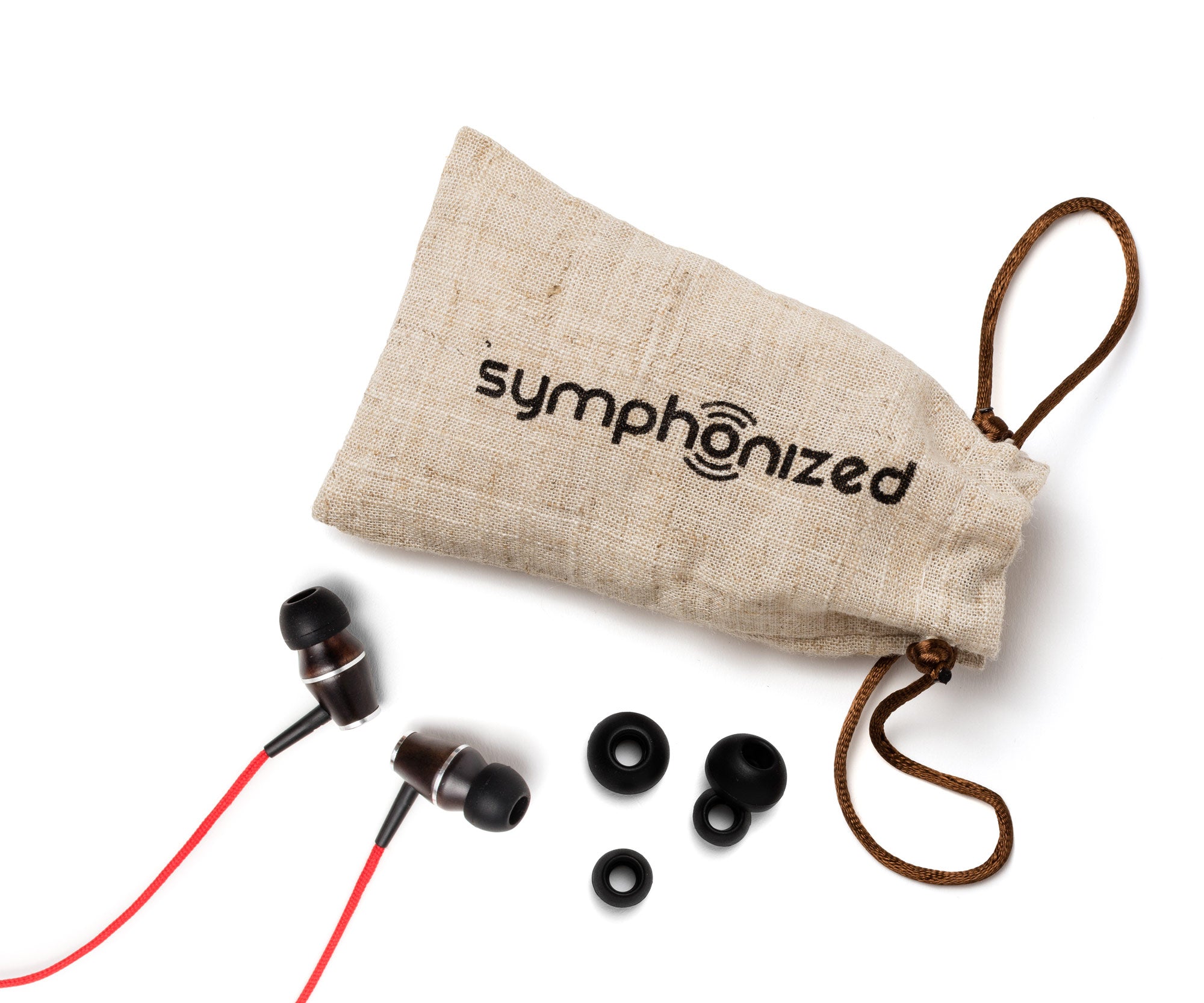 XTC In-Ear Wood Headphones - Red