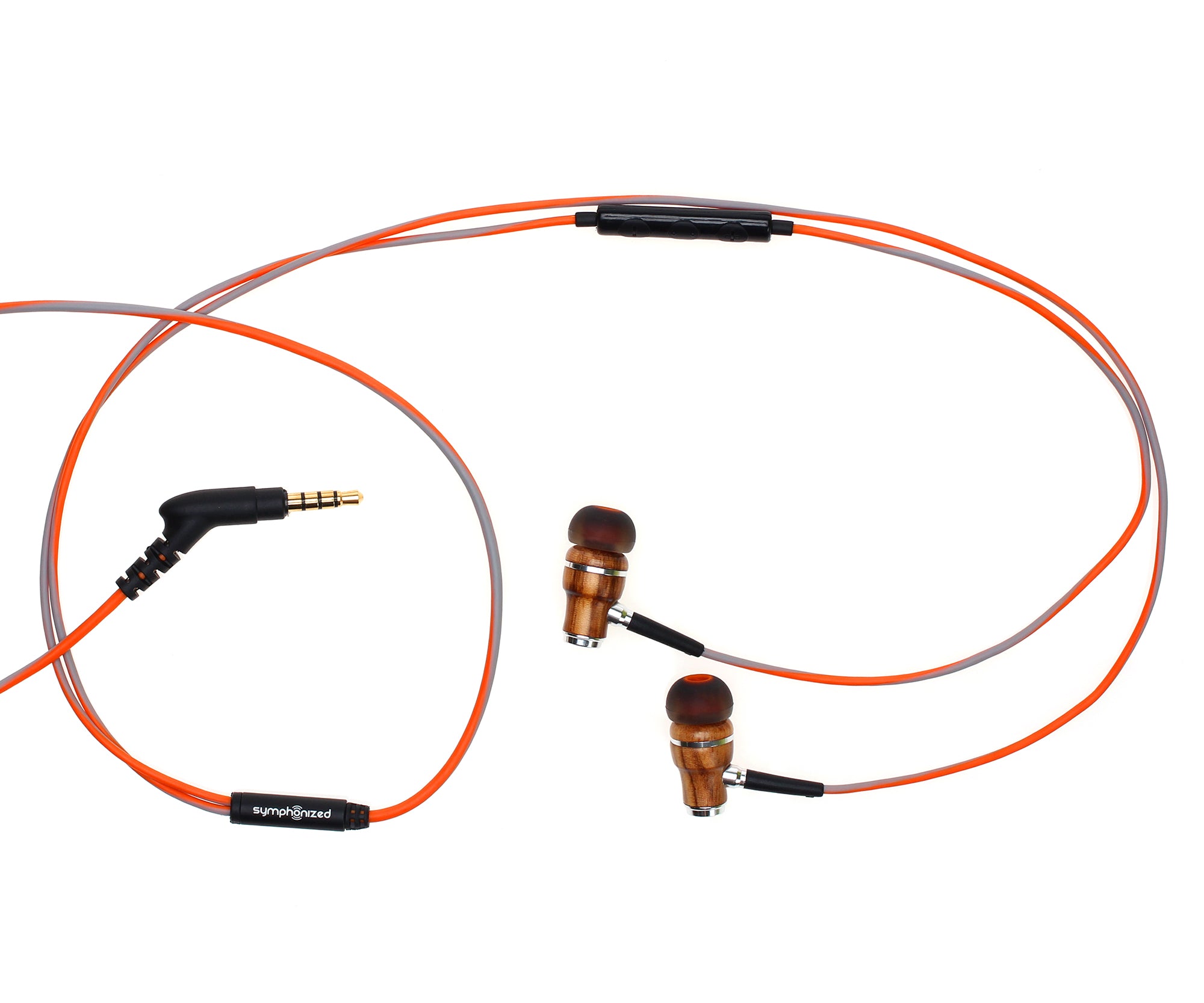 NRG 3.0 In-Ear Wood Headphones - Orange and Gray – Symphonized