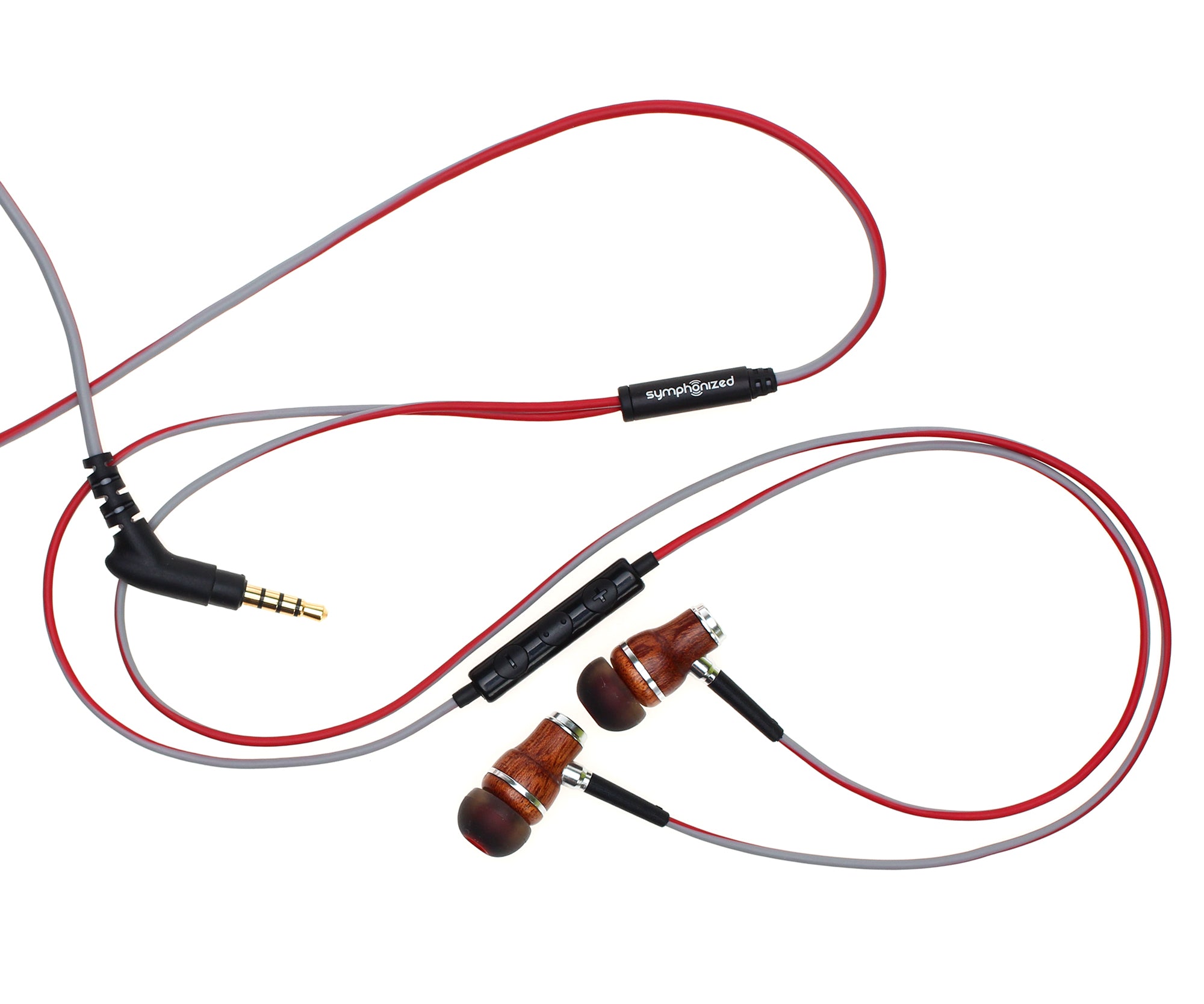 NRG 3.0 In-Ear Wood Headphones - Red and Gray – Symphonized