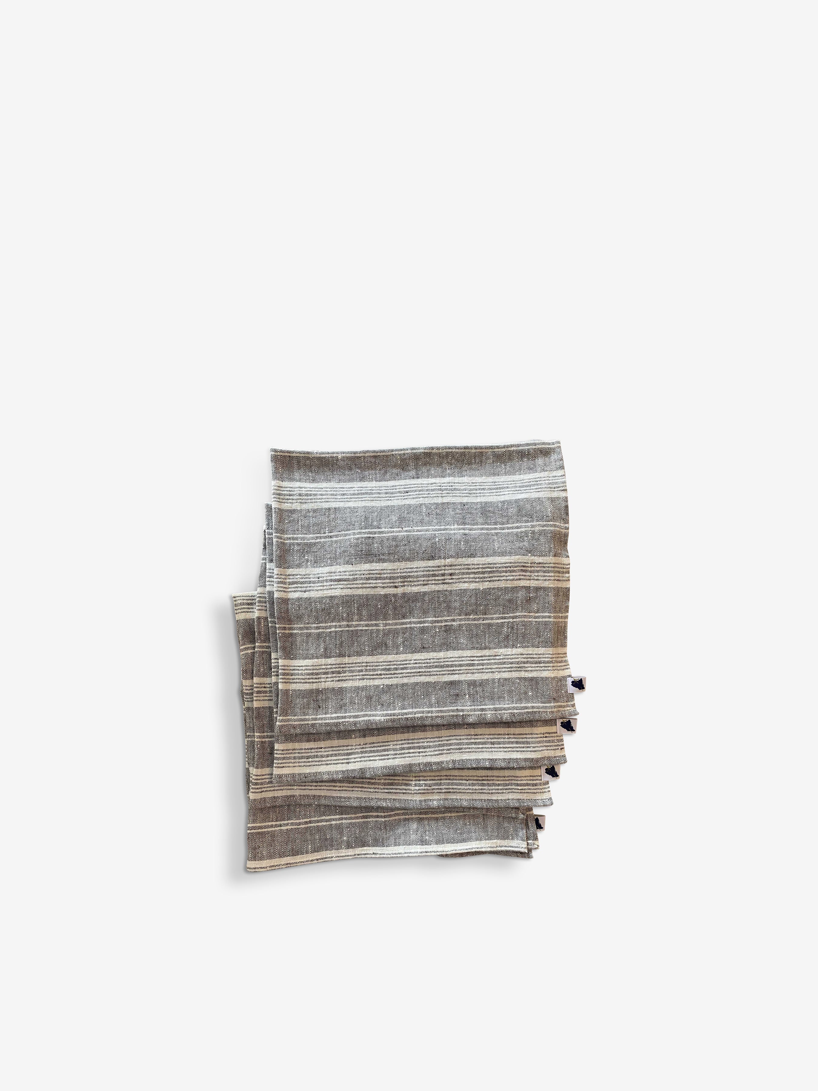 24" Charcoal Stripe Linen Napkin by Amphitrite Studio