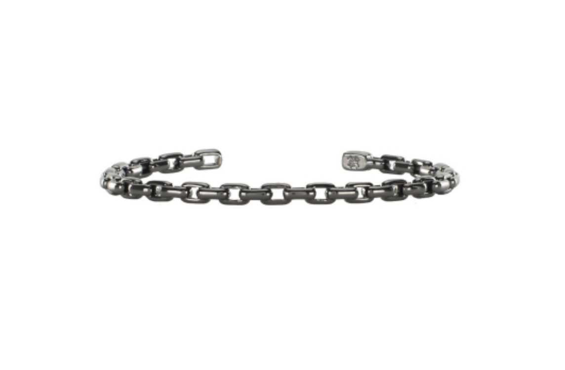 Rustic Cuff- Larkin Chain Link Bracelet Black