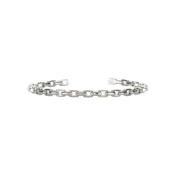 Rustic Cuff- Larkin Chain Link Cuff Bracelet Silver