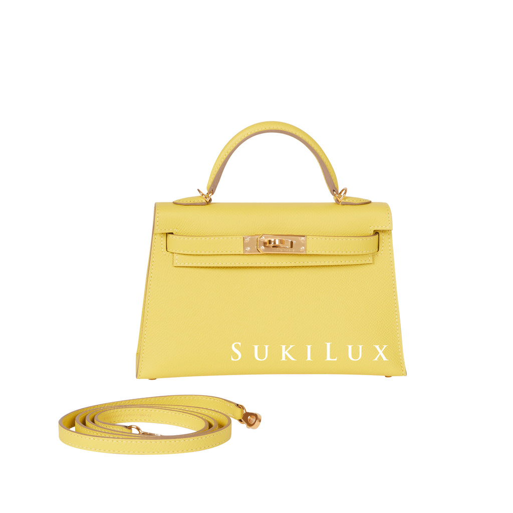 hermes mini kelly yellow