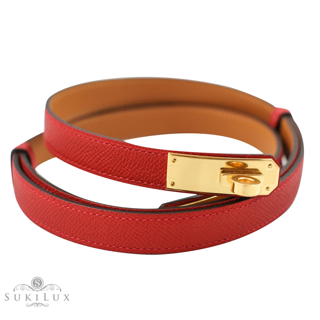 red and gold hermes belt