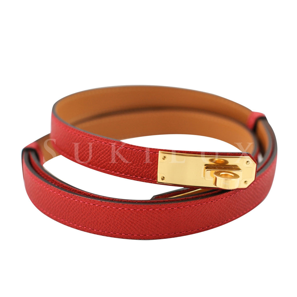 Hermès Kelly Women's Belt Red Epsom Leather Gold Hardware – SukiLux
