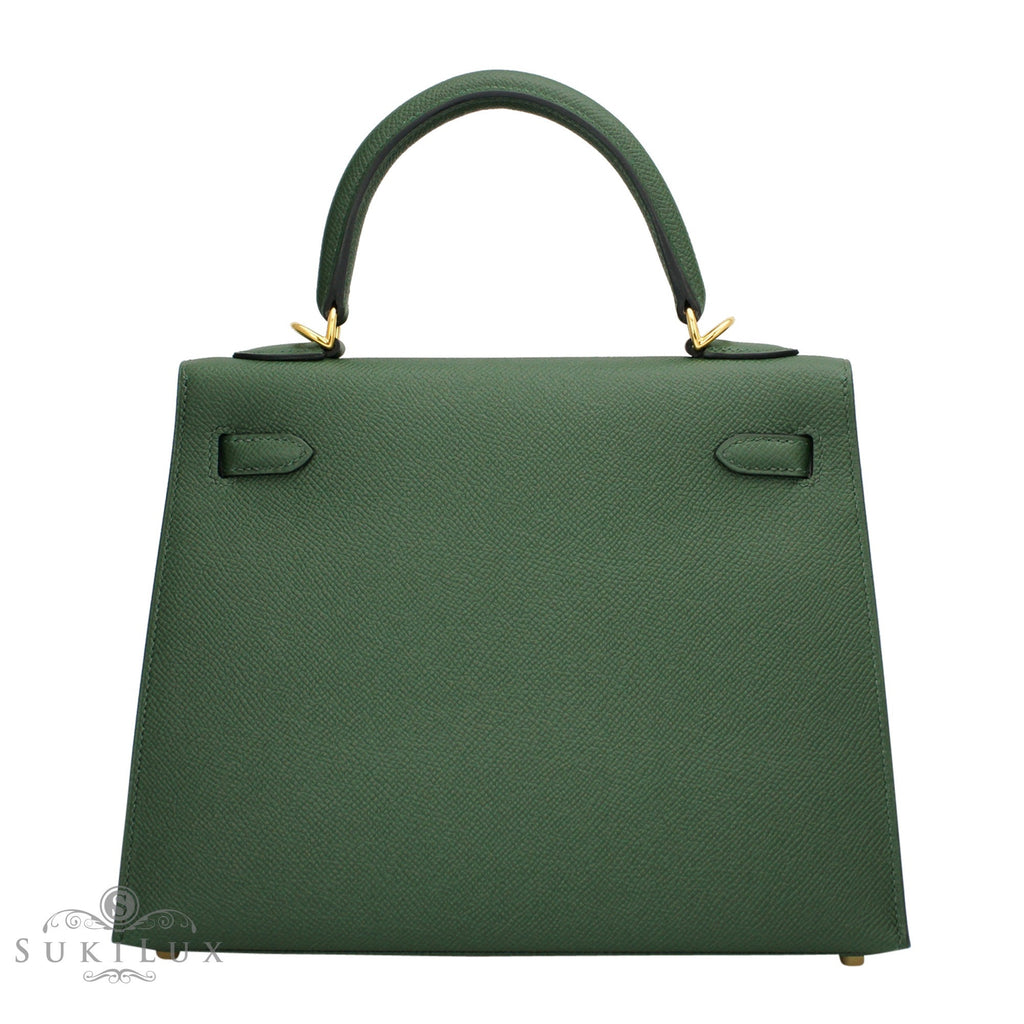 Hermès Kelly 25cm Sellier Veau Epsom 2Q Vert Anglais Gold Hardware ...