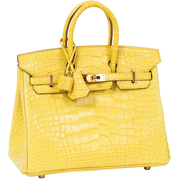  Herm s  Birkin 25cm Crocodile Matte Niloticus 9M Mimosa Bi 