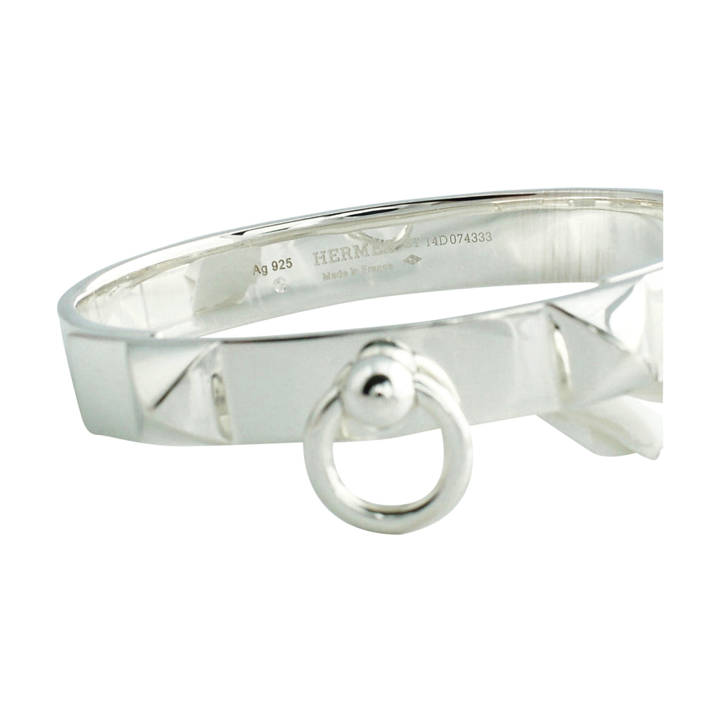 hermes collier de chien silver