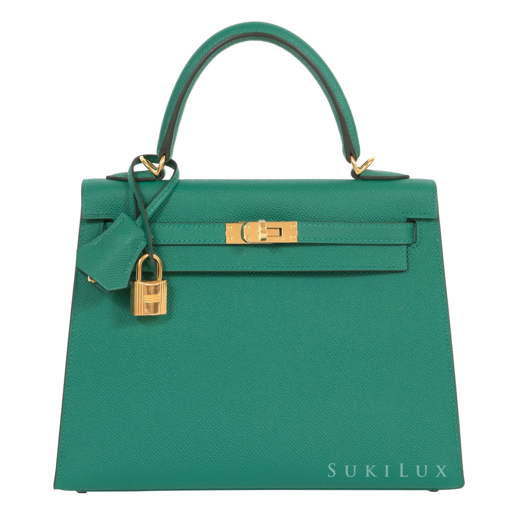 Hermès Kelly 25cm Sellier Veau Epsom U4 Vert Vertigo Gold Hardware ...