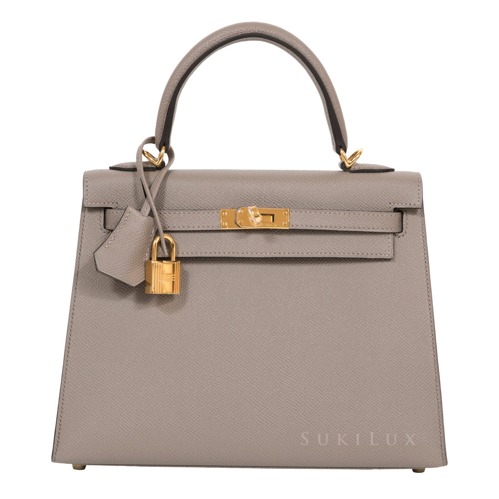 Hermès Kelly 28cm Sellier Veau Epsom M8 Gris Asphalt Gold Hardware ...