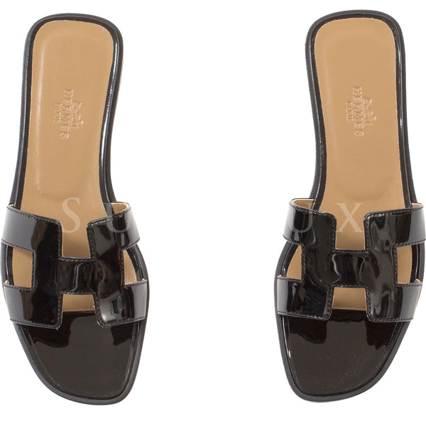 Hermès Oran Sandals Noir – SukiLux