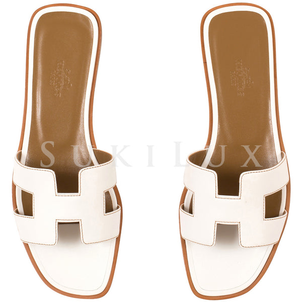 Hermès Oran Sandals White – SukiLux