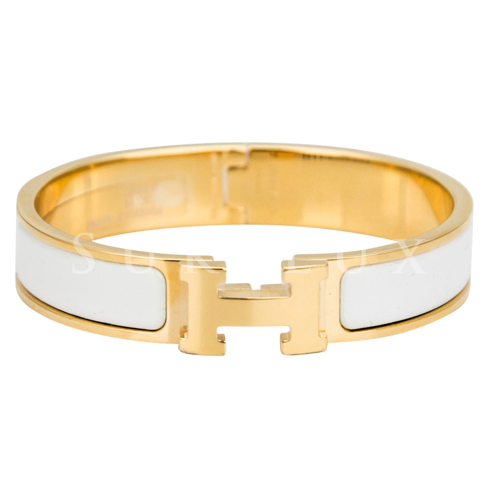 hermes white h bracelet