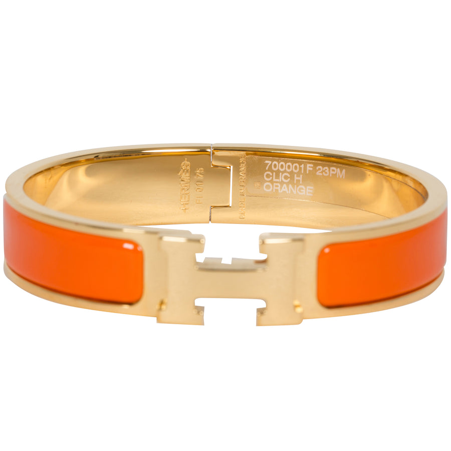 Hermès Clic Clac H Narrow Enamel Bracelet White Gold Hardware – SukiLux