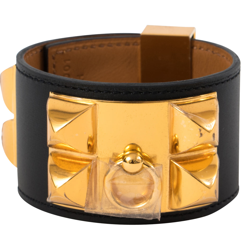 Hermès Collier De Chien CDC Bracelet Noir Box Gold Hardware – SukiLux