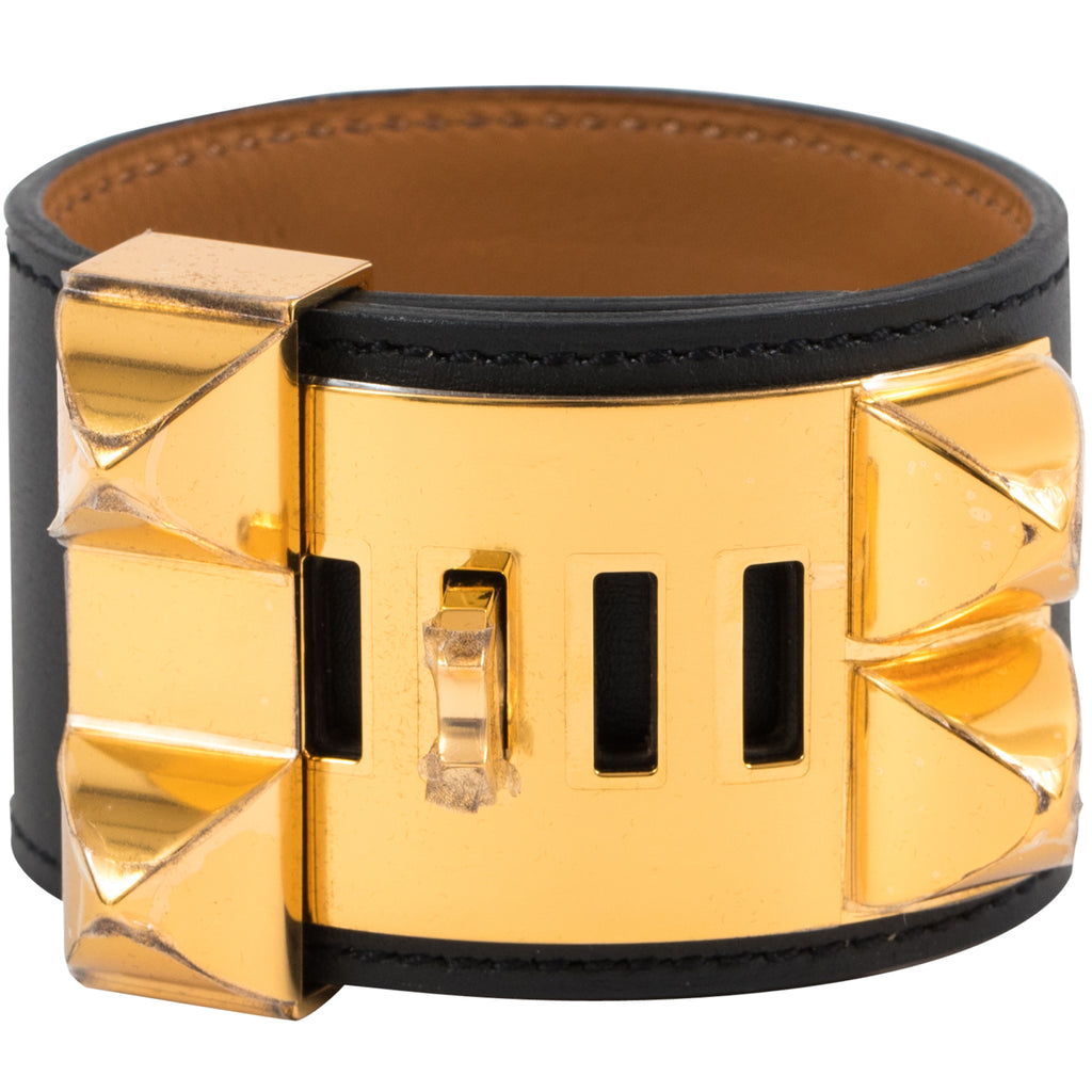 Hermès Collier De Chien CDC Bracelet Noir Box Gold Hardware – SukiLux