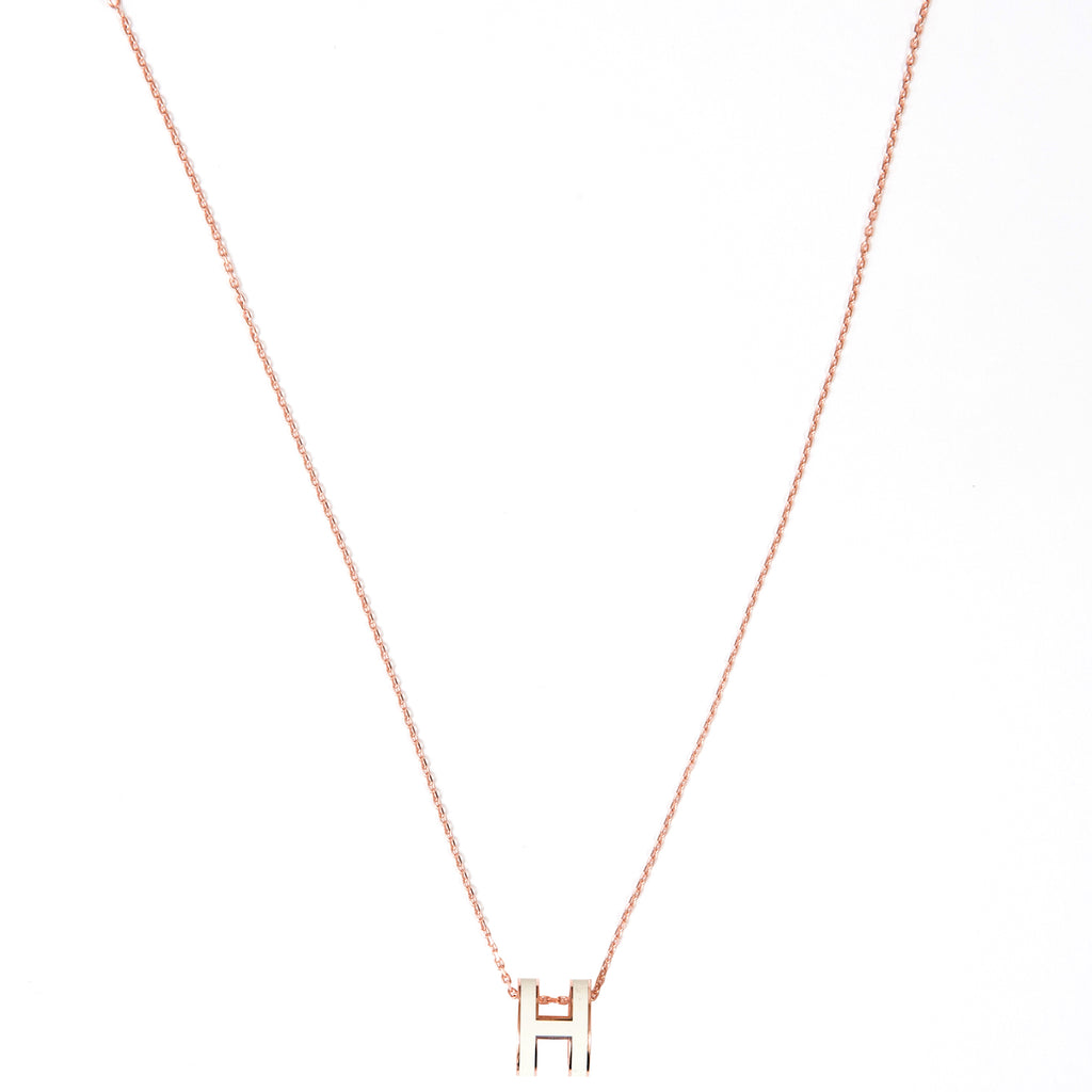 Pop H Necklace White ROSE GOLD PLATED 