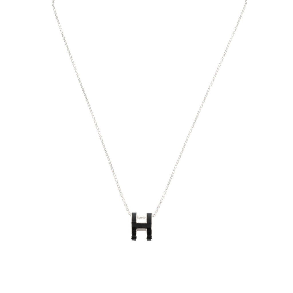 hermes h necklace white