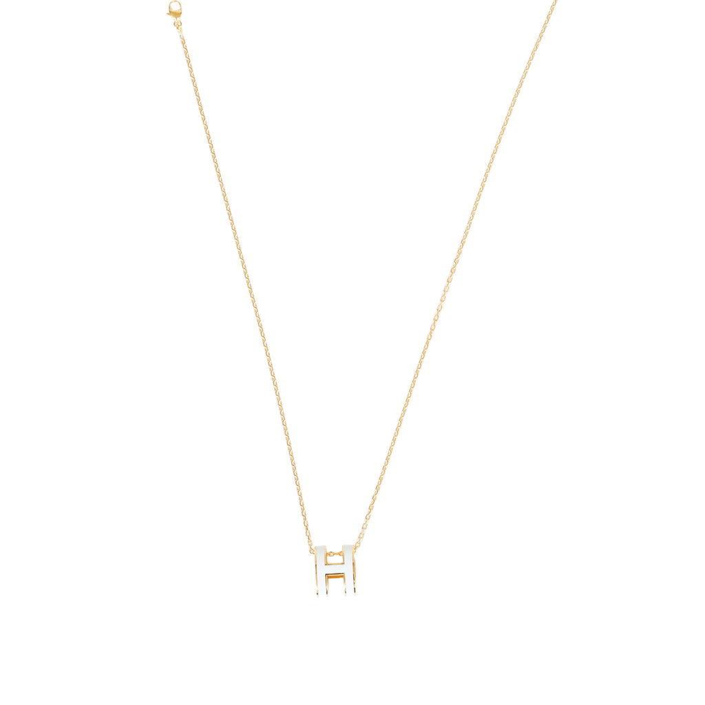 Hermès Pop H Necklace White GOLD PLATED 