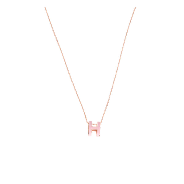 Hermès Pop H Necklace Light Pink Rose Gold Plated – SukiLux