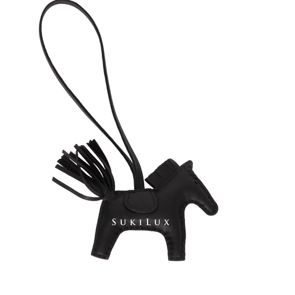 HERM S RODEO MINI  BAG  CHARM  NOIR SukiLux