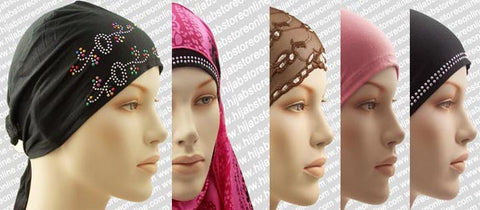 Women Turban Non-Slip Hijab Undercap, Tie Back Hijab Cap, Stretchy  Comfortable Head Covering Jilbab Abaya Scarf