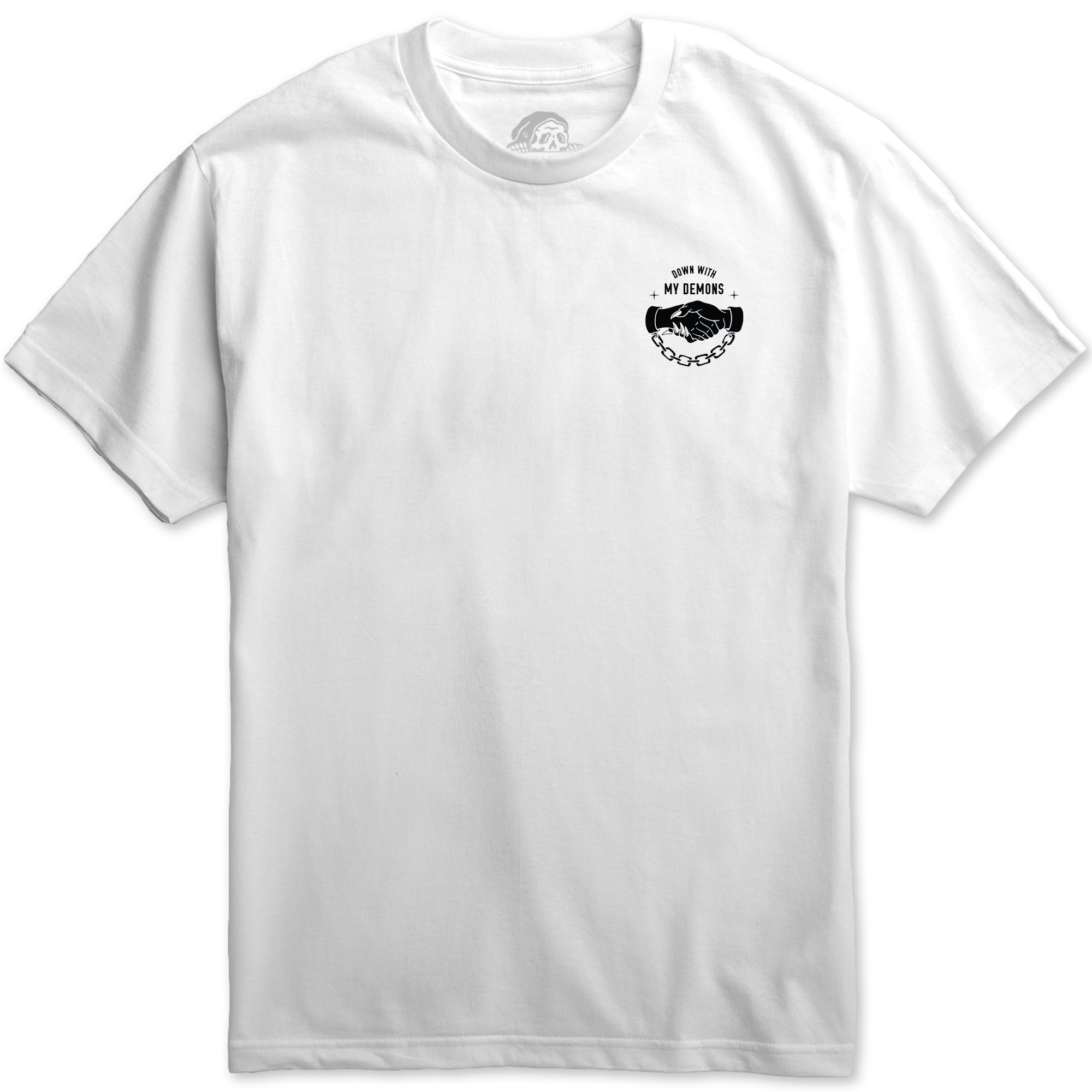Down With My Demons Tee - White - Lurking Class