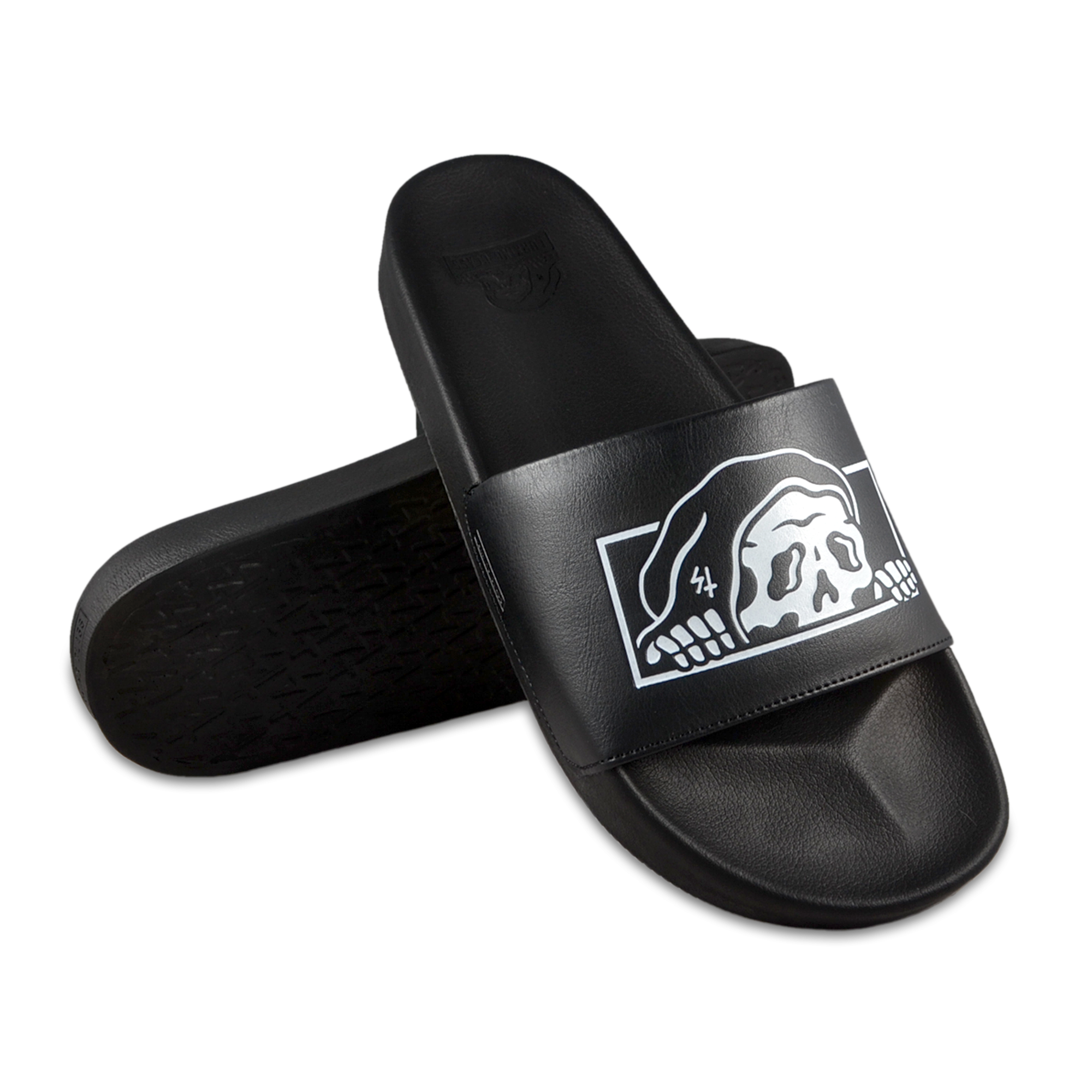 vans x sketchy tank black & white slide sandals