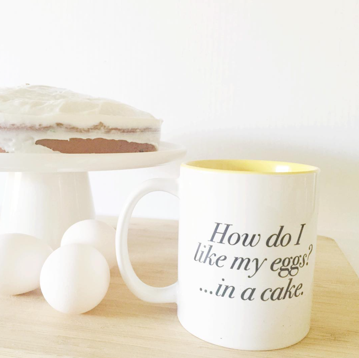 Image result for how do i like my eggs in a cake