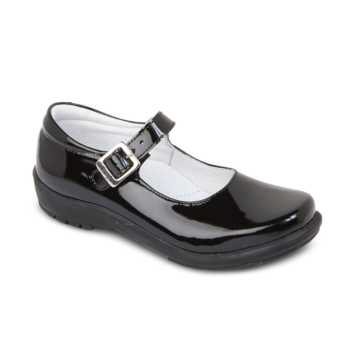 black patent shoes with strap